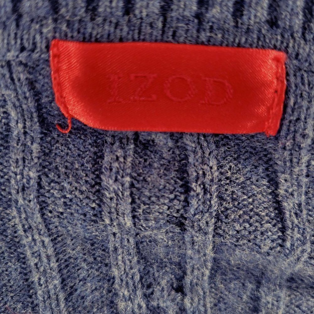 Izod Mens Sweater V Neck Blue Long Sleeve Size XL - Picture 5 of 5